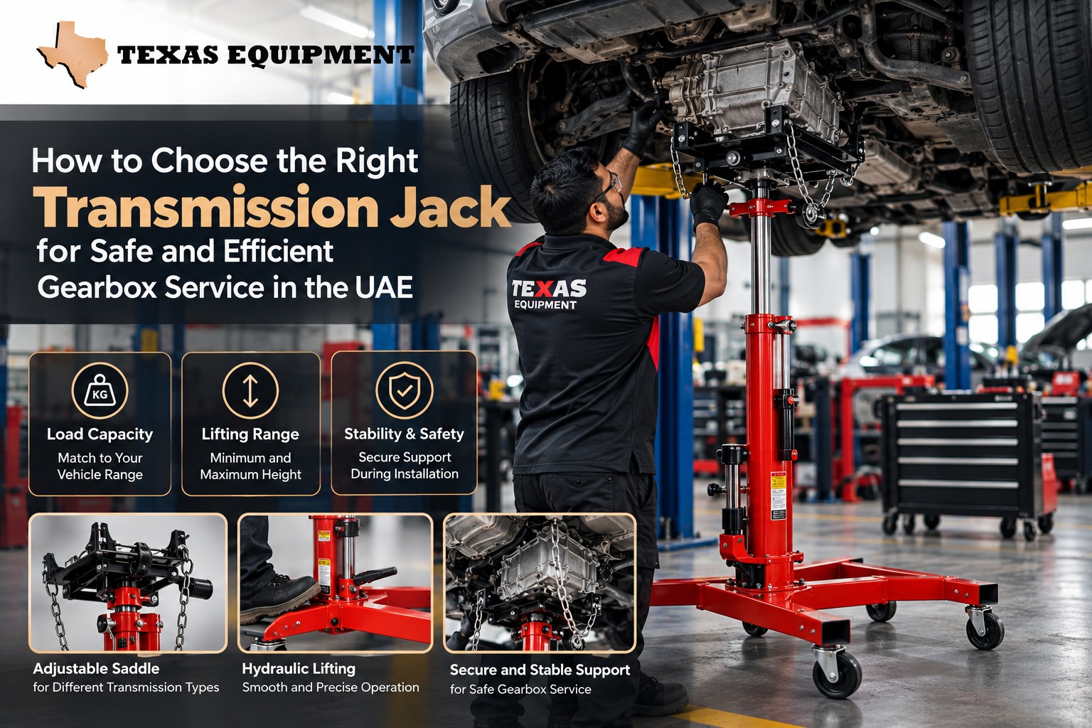 Transmission Jack Guide in a Modern Workshop